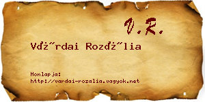 Várdai Rozália névjegykártya